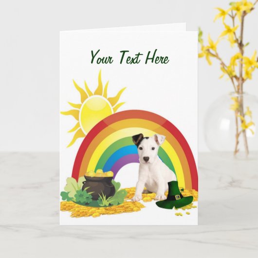 De Wensen van de Dag van Russell Terrier St. Kaart (Gele Bloem)