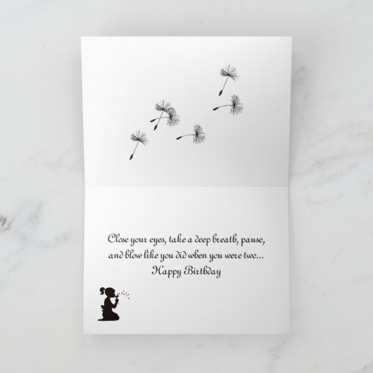 De Wensen van de Paardebloem van de verjaardag Kaart (Binnen)