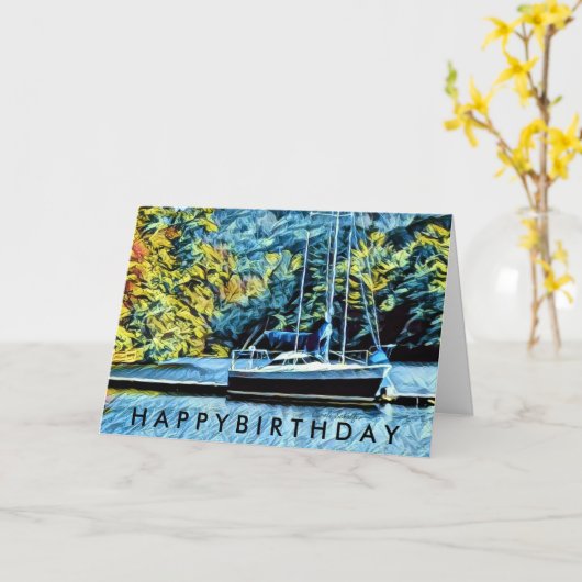 De Wensen van de Verjaardag van de Boot van het Kaart (Gele Bloem)