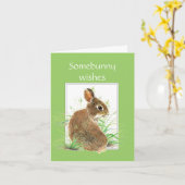 De Wensen van de Verjaardag van Somebunny, Leuk Kaart (Gele Bloem)