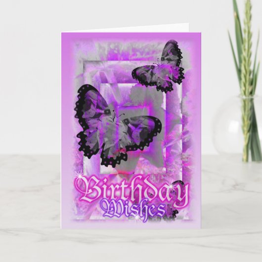 De Wensen van de Vlinder van de verjaardag door Kaart (Voorkant)