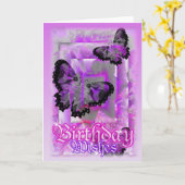 De Wensen van de Vlinder van de verjaardag door Kaart (Gele Bloem)