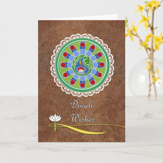 De Wensen van Diwali, Rangoli en de Bloem van Kaart (Gele Bloem)
