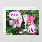 De wensen van het huwelijk, champagne en briefkaart (Voorkant / Achterkant)