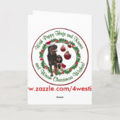 De Wensen van Kerstmis van Rottweiler Feestdagen Kaart (Achterkant)