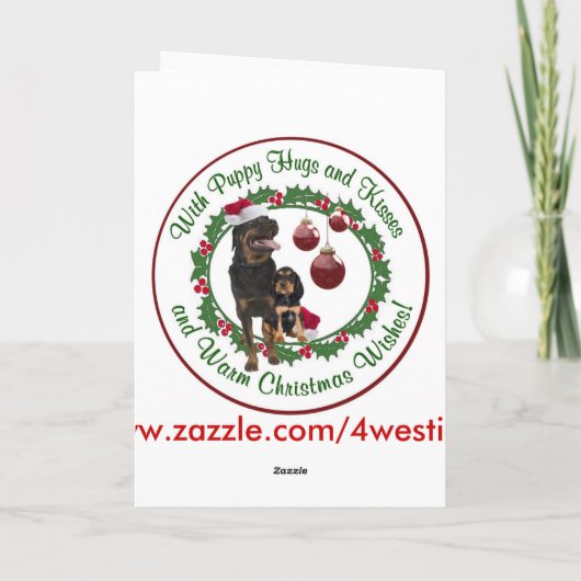 De Wensen van Kerstmis van Rottweiler Feestdagen Kaart (Achterkant)