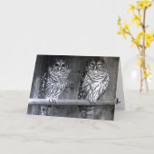 De Wenskaarten van de Foto van de uil Kaart (Gele Bloem)