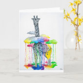 De Wenskaarten van de Giraffe (Spatie) Kaart (Gele Bloem)