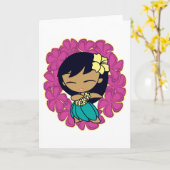 "De Wenskaarten van de Honing Aloha" in Fuchsia Kaart (Gele Bloem)