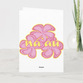 "De Wenskaarten van de Honing Aloha" in Roze Kaart (Achterkant)