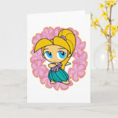 "De Wenskaarten van de Honing Aloha" in Roze Kaart (Gele Bloem)