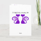 De Wenskaarten van de Kat van de krullend-staart Kaart (Achterkant)