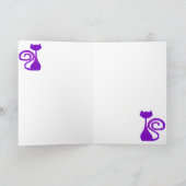 De Wenskaarten van de Kat van de krullend-staart Kaart (Binnen)