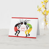 De Wenskaarten van de Liefde van Kokopelli Kaart (Gele Bloem)