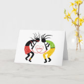 De Wenskaarten van de Liefde van Kokopelli Kaart (Gele Bloem)