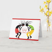 De Wenskaarten van de Liefde van Kokopelli Kaart (Gele Bloem)