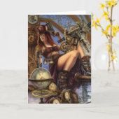 De Wenskaarten van de Navigator van Steampunk! Kaart (Gele Bloem)