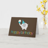 De Wenskaarten van de olifant en van de Verjaardag Kaart (Gele Bloem)