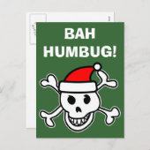 De wenskaarten van de schedelKerstmis van de Feestdagenkaart (Voorkant / Achterkant)