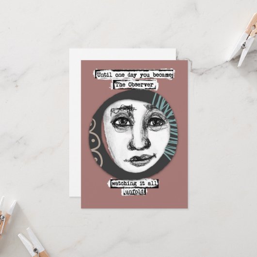 De Wenskaarten van de waarnemer Kaart (Voorkant / Achterkant in situ)