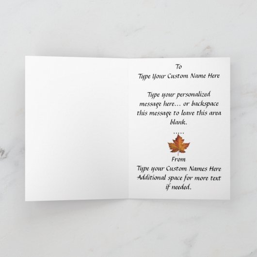 De Wenskaarten van het Blad van de Esdoorn van Kaart (Binnen)