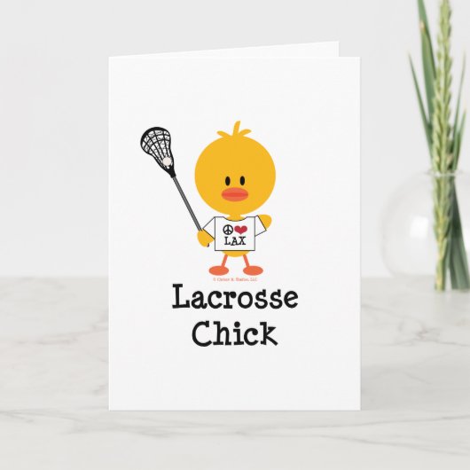 De Wenskaarten van het Kuiken van de lacrosse Kaart (Voorkant)