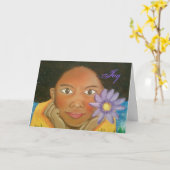 De Wenskaarten van het Meisje van de vreugde Kaart (Gele Bloem)