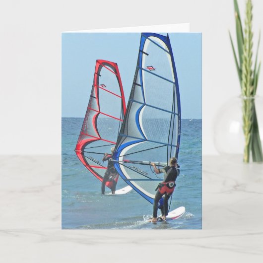 De Wenskaarten van het Trio van Windsurfer Kaart (Voorkant)