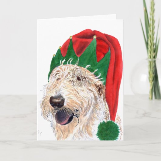 De Wenskaarten van Labradoodle van de Helper van Feestdagen Kaart (Voorkant)