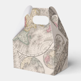 De wereld 1860 - oostelijke en Westerne hersenhelf Bedankdoosjes