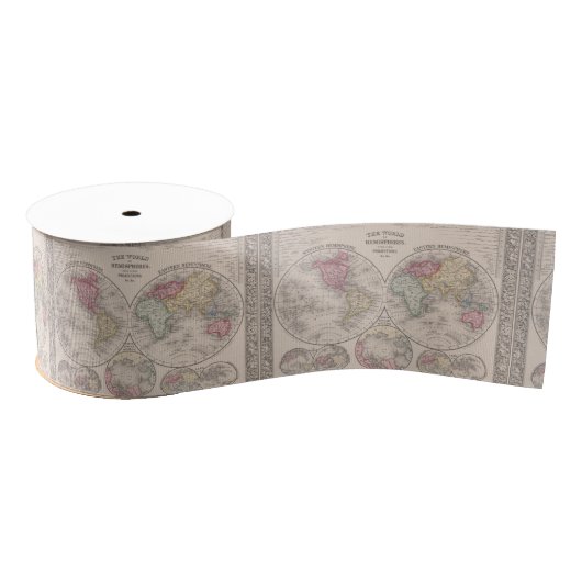 De wereld 1860 - oostelijke en Westerne hersenhelf Grosgrain Lint (Spoel)