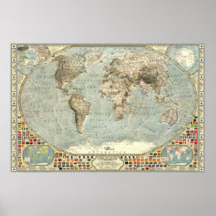 De wereld - 1875 poster