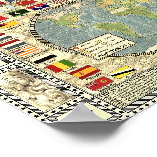 De wereld - 1875 poster (Hoek)