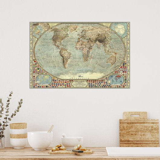 De wereld - 1938 poster (Keuken)