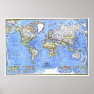 " De wereld: 1981/cadeau - Gedetailleerde politiek Poster