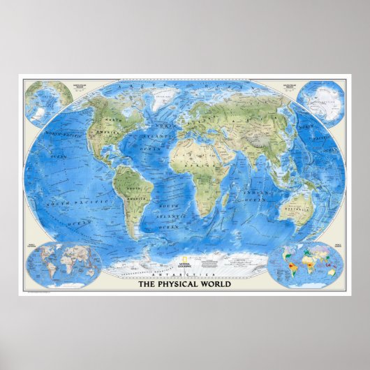 " De wereld: 2011/2011 - Fysieke Wereldkaart... Poster (Voorkant)