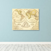 De wereld 2 canvas afdruk (Insitu (Houten vloer))