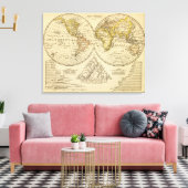 De wereld 2 canvas afdruk (Insitu (Woonkamer))