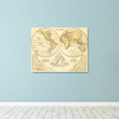 De wereld 2 canvas afdruk (Insitu (Houten vloer))