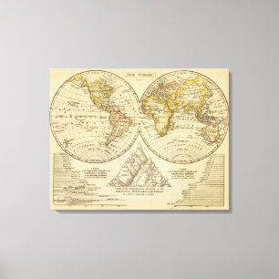 De wereld 2 canvas afdruk