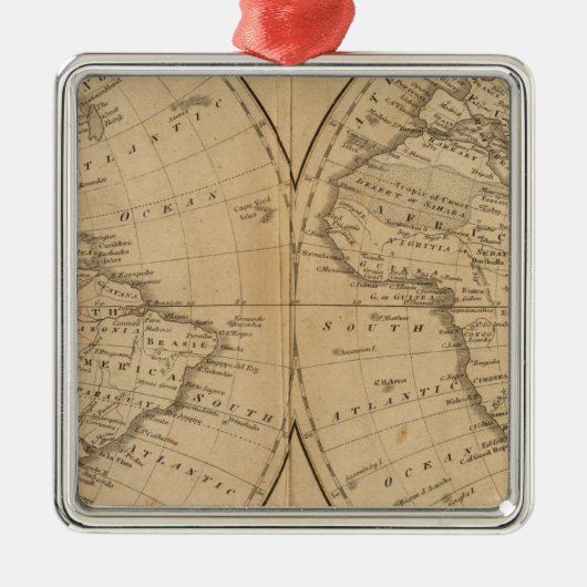 De wereld 2 metalen ornament (Voorkant)