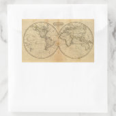 De wereld 2 rechthoekige sticker (Tas)