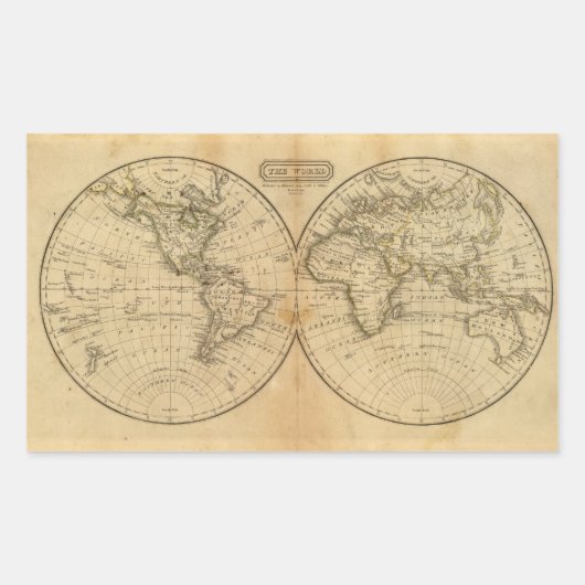 De wereld 2 rechthoekige sticker (Voorkant)