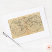 De wereld 2 rechthoekige sticker (Envelop)