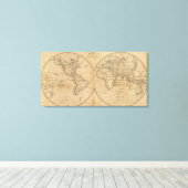 De wereld 3 canvas afdruk (Insitu (Houten vloer))