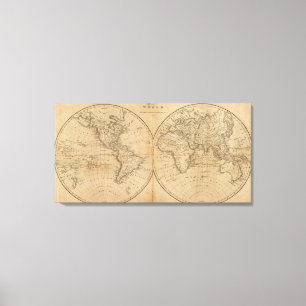 De wereld 3 canvas afdruk
