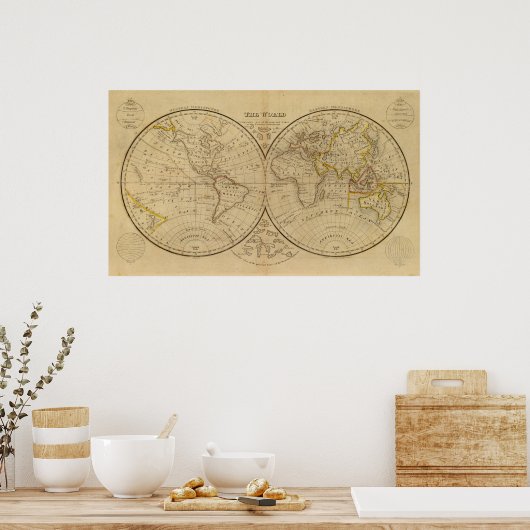 De wereld 3 poster (Keuken)