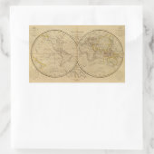 De wereld 3 rechthoekige sticker (Tas)