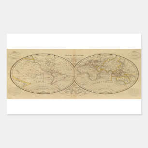 De wereld 3 rechthoekige sticker