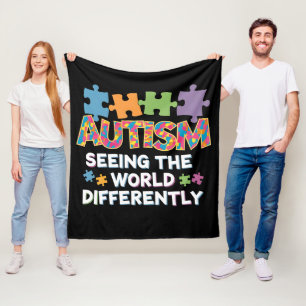 De Wereld Anders Bekijken Autisme Bewustzijn Fleece Deken